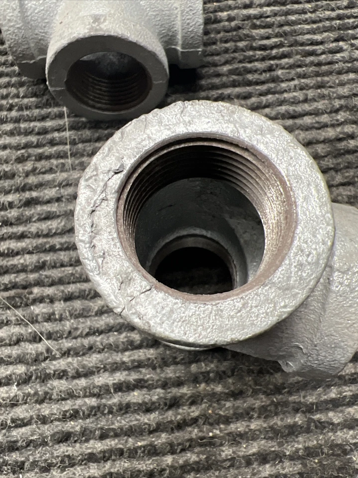 Lot of 2 Ward 3 Way Tee Galvanized Malleable Iron 1" x 1" x 1" - Image 3 of 4