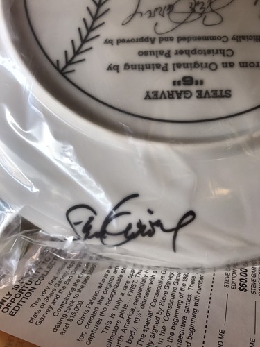 Steve Garvey San Diego Padres 1983 Hackett American Autographed Plate Signed - Picture 6 of 11
