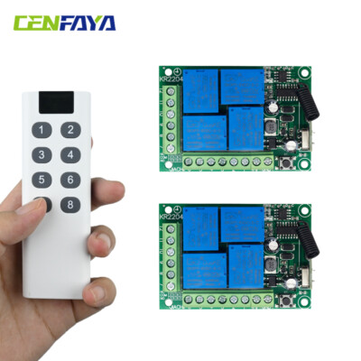 4CH Funkschalter Empfänger Modul 230V Smart Switch +433Mhz 8key RF Fernbedienung