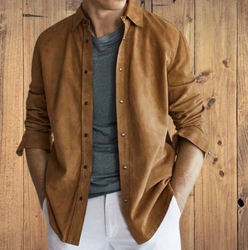 Mens Brown Real Suede Leather Jacket Slim Fit Trucker Jacket Custom S M L XL 2XL
Opens in a new wind