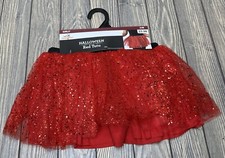 NWT Red Glitter Lace Girls Small Medium Halloween Costume Tutu