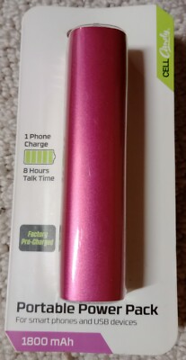 NEW CELL CANDY Pink Factory Pre-Charged 1800 mAh PORTABLE POWER BANK BRAND NEW23