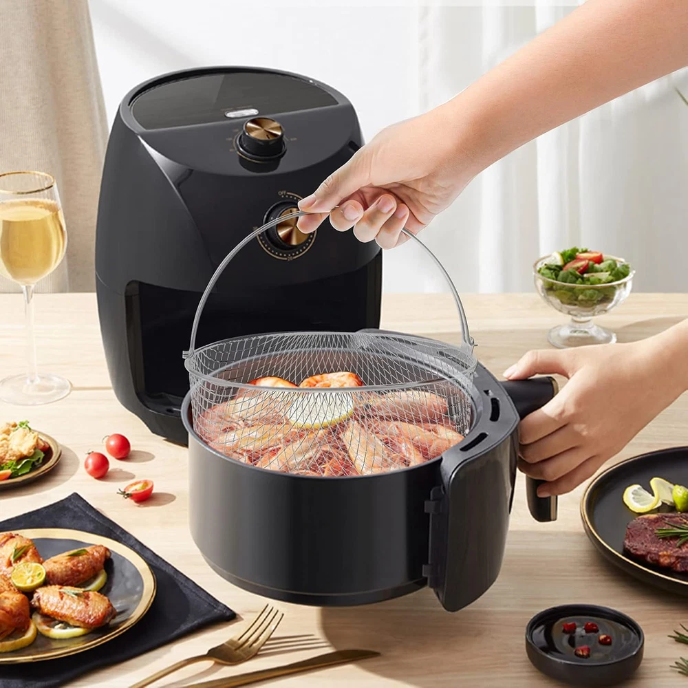 Air Fryer Basket, Steamer Basket for Instant Pot, 304 Stainless Steel Mesh Baske