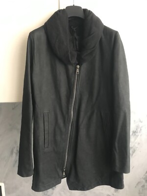 10 SEI0OTTO JACKET size  40/42 Italian DARK ANTHRACITE LEATHER COLOR