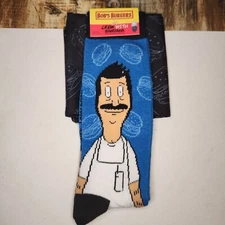 BOB'S BURGERS CREW SOCKS 2 Pk With Socks & Hamburger Bandana Shoe Size 6-12 NWT