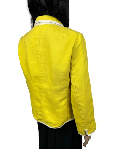 Max Mara Linen Yellow Blazer Jacket size US12 IT46 - Picture 9 of 16