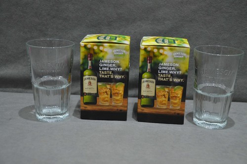 2x Jameson Irish Whiskey Ginger & Lime Glass Tumblers New In Gift Box Christmas - Picture 5 of 10