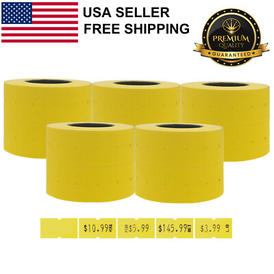 JayCo Yellow 1 Line 10,000 Blank Price and Date Gun Labels For MX-5500 & Perco 1