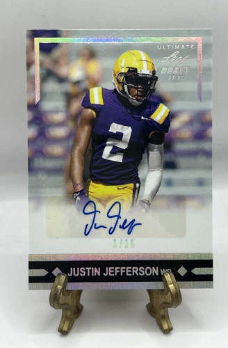 2020 Leaf Ultimate Draft Justin Jefferson Auto Minnesota Vikings LSU Rookie 1/15