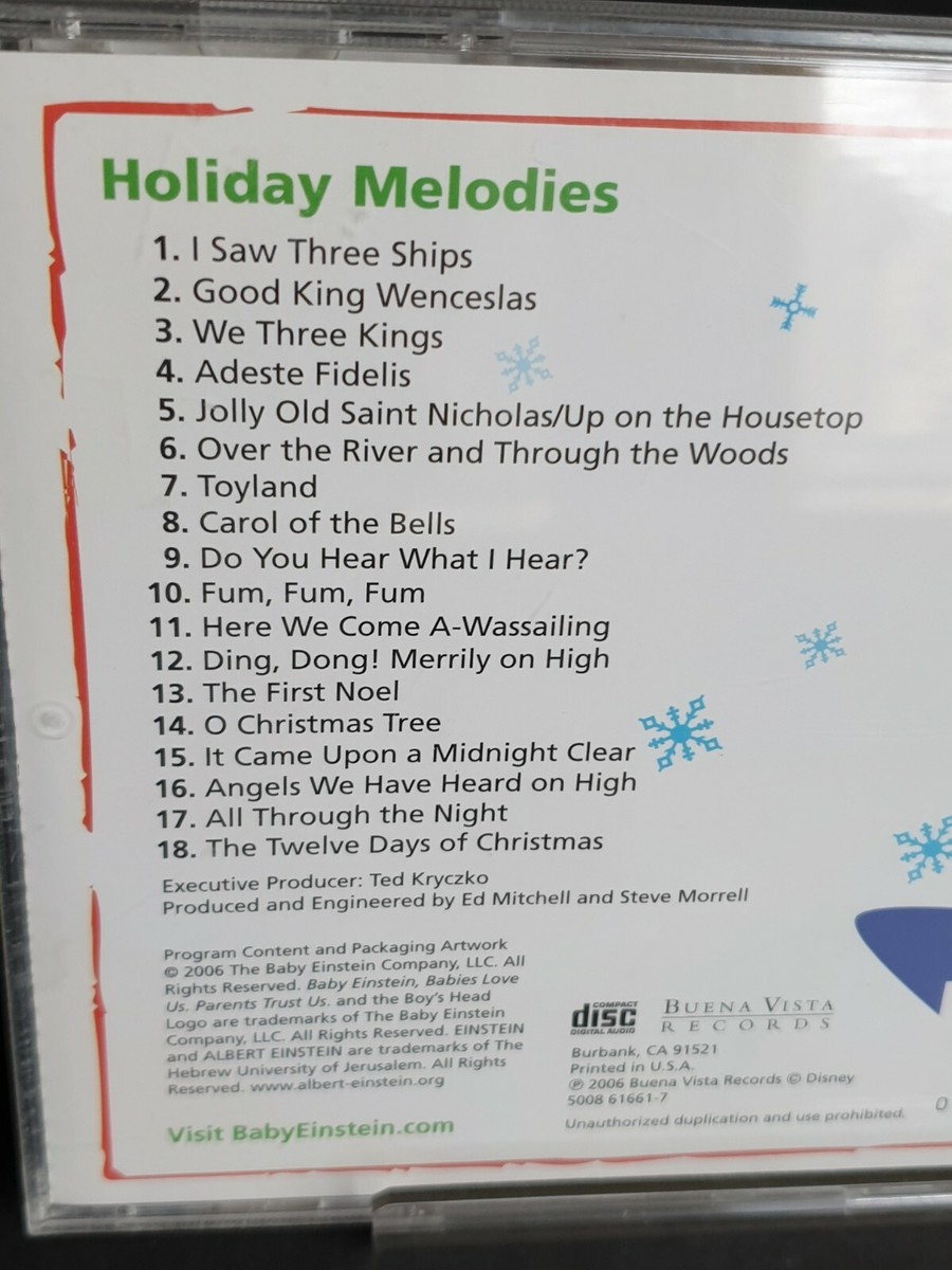 BABY EINSTEIN Holiday Melodies Christmas Music For Little Ones | eBay