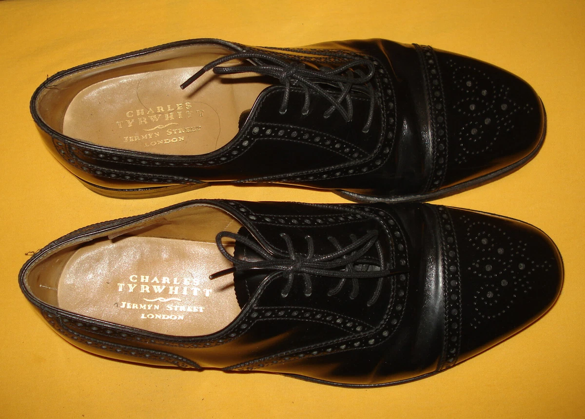 Charles Tyrwhitt SHB0078BUK Mens Black Leather Oxford Dress Shoes Sz:9 High-Shine Leather Luxury Oxford Shoes - Black | Charles  main image 4