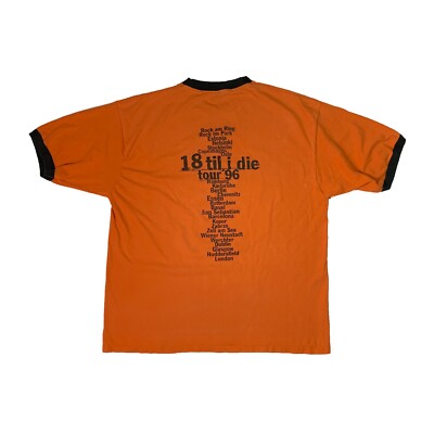 Vintage 1996 Bryan Adams 18 Till I Die T-shirt Tour Orange Tee | eBay