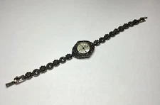 BOMA Designer STERLING SILVER MARCASITE QUARTZ LADIES’ WRISTWATCH VTG. JEWELRY