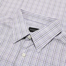 Ermenegildo Zegna NWD Centoquaranta Dress Shirt Size Medium Purple  Gray Plaid