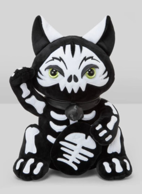 Killstar Maneki-Neko :Exo Rift Plush Toy Gothic Spooky Skeleton Cat KSRA007257