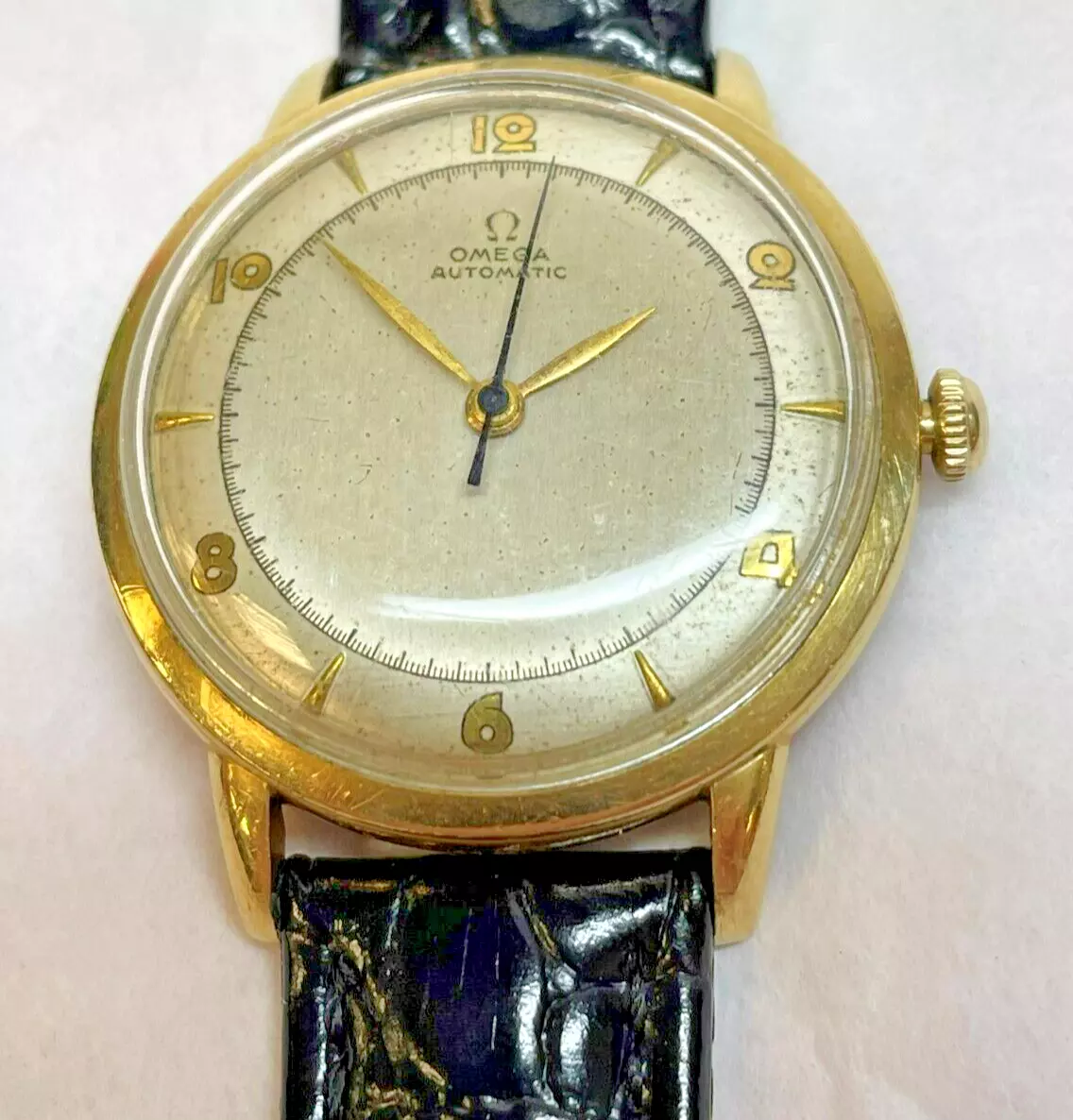 Omega G6518 Automatic Watch Bumper Movement Omega 351 14k Yellow