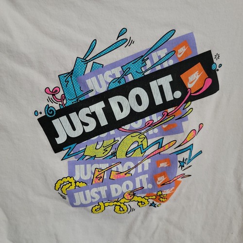 Nike Just Do IT. White Size Boys XL Short Sleeve Shirt - Retro Color Block - Picture 4 of 10
