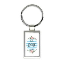 Best TEACHER Ever : Gift Rectangular Keychain Christmas Cute Birthday Stripes