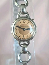 Ladies Vintage Jaeger-LeCoultre Back Wind Stainless Steel Mechanical Watch