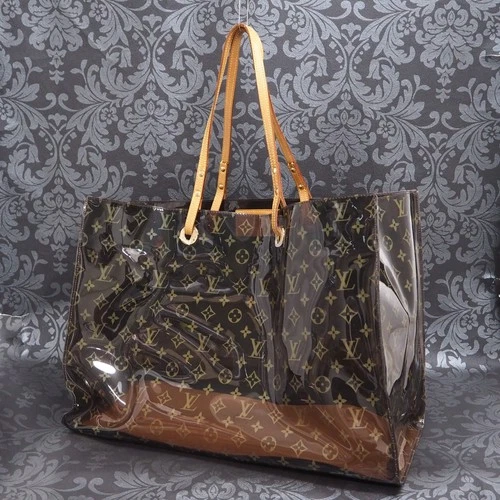 LOUIS VUITTON MONOGRAM Clear Vinyl Cabas Cruise Tote Shoulder Bag #44 Rise-on