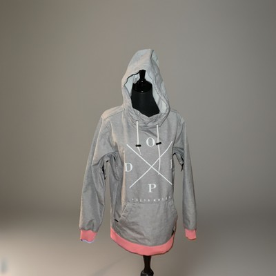 Dope ESTD MMIX grau/rosa Hoodie pull over Jacket Small mit Taschen 