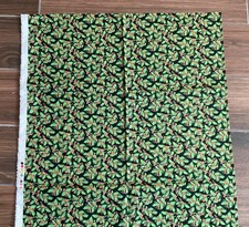 Christmas Cotton Fabric Black Red Green Golden Holly Berry