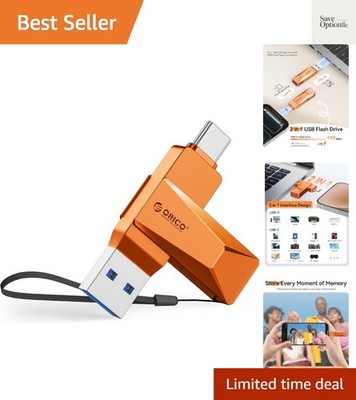 32GB USB 3.0 Flash Drive 150MB/S Metal Housing Swivel Design Support OTG Func...