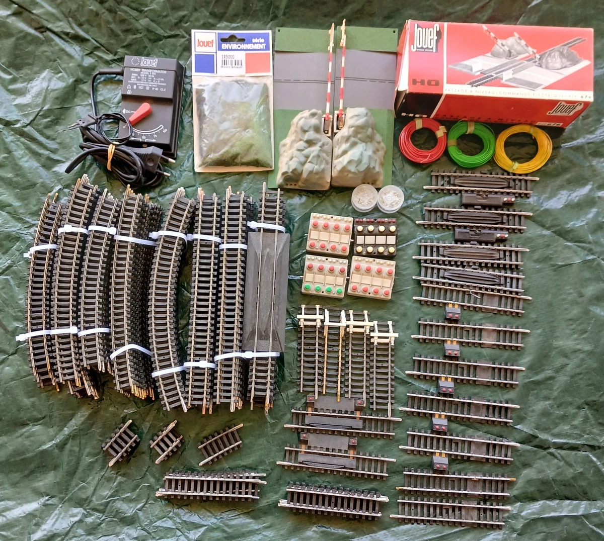 Lot De Rails Jouef H0 - Références 4150, 4704, 485, 4851 - Demi-rails, Quart, Aiguillage