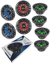 6.5" 100 Watt RMS 4-Ohm Black Marine Power Sport RGB Speakers 3 Pair NXL6BK DS18