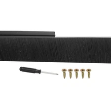 Door Brush Sweeps 2.76" x 47.24", Door Sweep for Bottom of Door, Black/Black