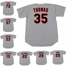 Custom Men's Gray All Stitched Throwback Away Jersey NWT Sizes S-6XL