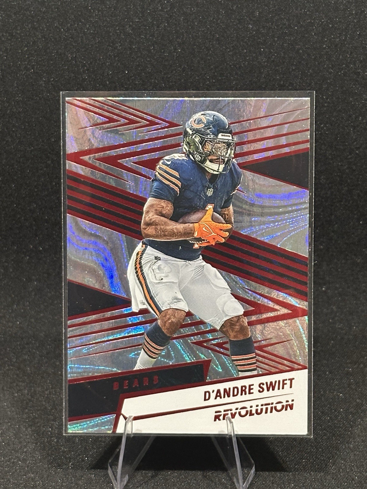 2025 Panini Revolution D’Andre Swift Red Swirl No 165 Chicago Bears