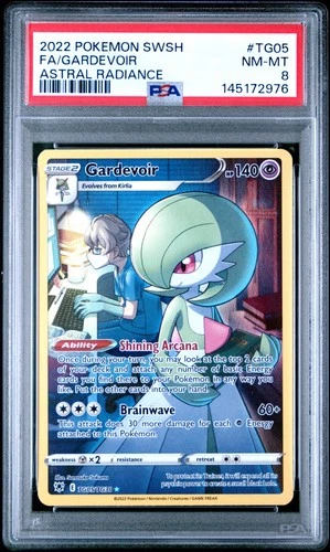 2022 POKEMON SWORD & SHIELD ASTRAL RADIANCE #TG05 FULL ART/GARDEVOIR PSA 8