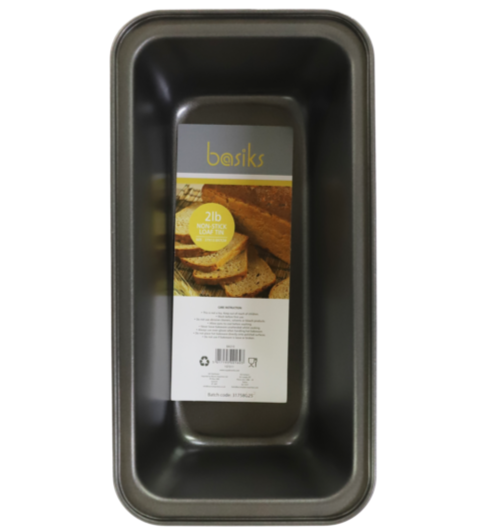basiks Non-Stick Steel Loaf Bread Cake Baking Kitchen Oven Pan Tin Tray 2Lb