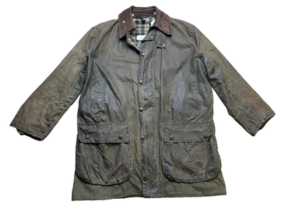 【最終値下げ】 Barbour BORDER A200 C40 英国 90s Barbour Border Vintage Waxed Jacket Size C40(M ) Made in England