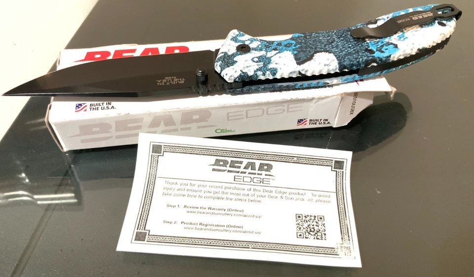 Cuchillo Plegable Bear And Son EDGE™ Ocean Brisk A/O True Rift Zytel Mango Azul Foto 3 de 4