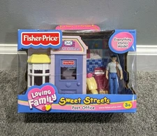 New VTG Fisher Price Loving Family Sweet Streets Post Office Playset 2002 Mattel