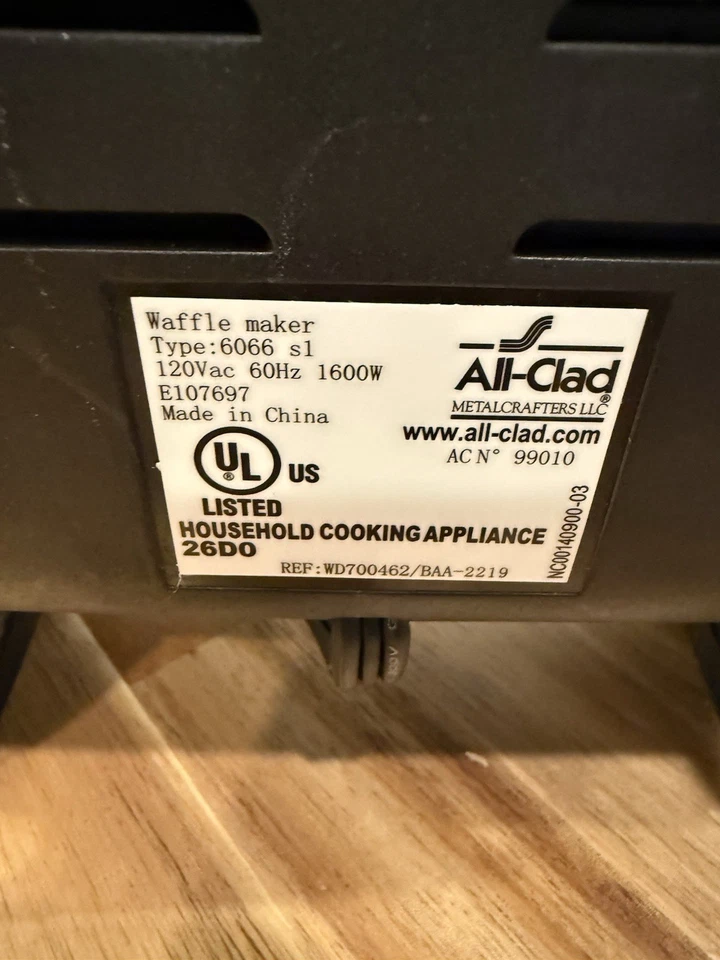 Cialda tutta rivestita 4 quadrati macchina per waffle belga 6066 acciaio inox - Immagine 4 di 4