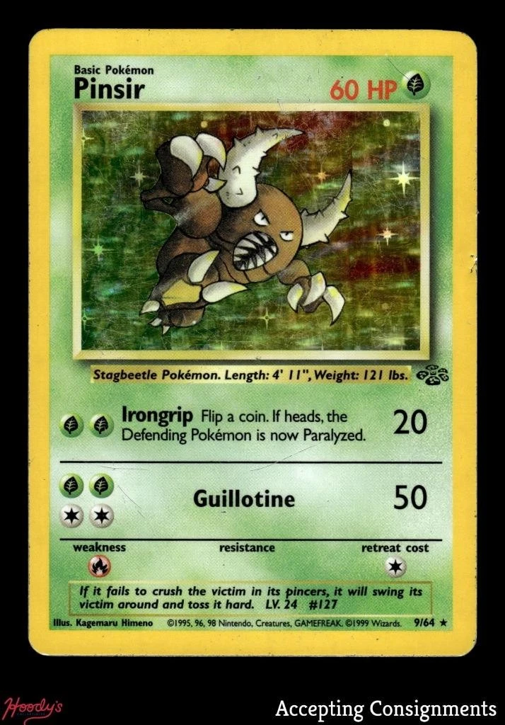 1999 Pokemon Jungle Unlimited #9 Pinsir HOLO