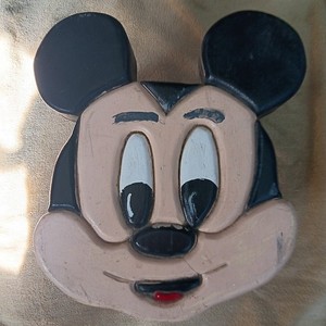 Vintage Disney Inspired Wooden Step Stool Hand Crafted Hand Painted Mickey Mouse