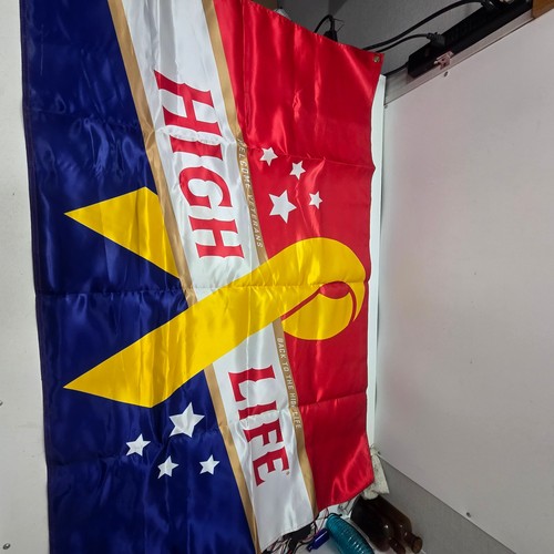 Rare Heavy Miller High Life Veterans Beer Flag 3' X 5' Premium 2 Sided