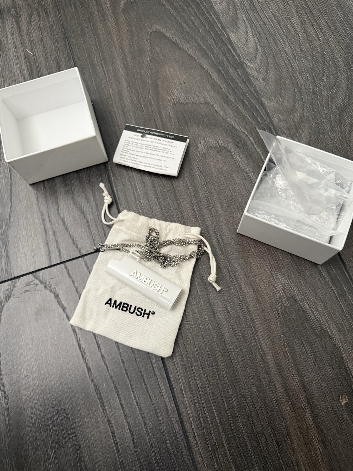 Case Pendant Necklace White Silver Metal Made In Japan