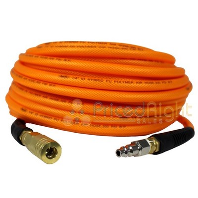1/4'' x 100 ft Air Hose with Bend Restrictors High Flow Hybrid Polymer FA14100RC3