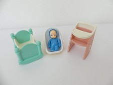 Vtg Little Tikes Dollhouse Baby & Nursery Fur...