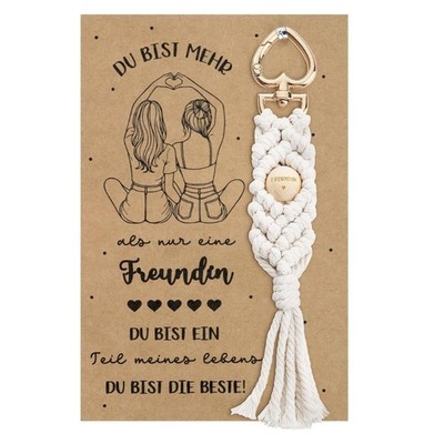 User Friendly Bead Braided Keychain And Card Set Best Friend Gift For