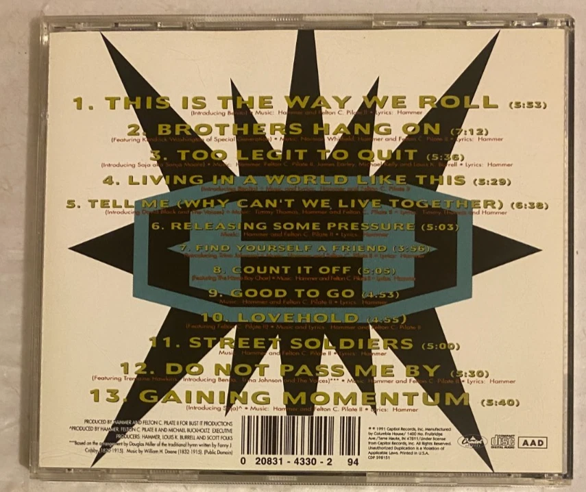 Hammer – Too Legit To Quit CD Club Edition 1994 MC Hammer - Image 2 of 3