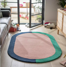 Habitat Studio Wool Rug Two-Tone Border Hallway Home Runner Rug 100x170cm - USED