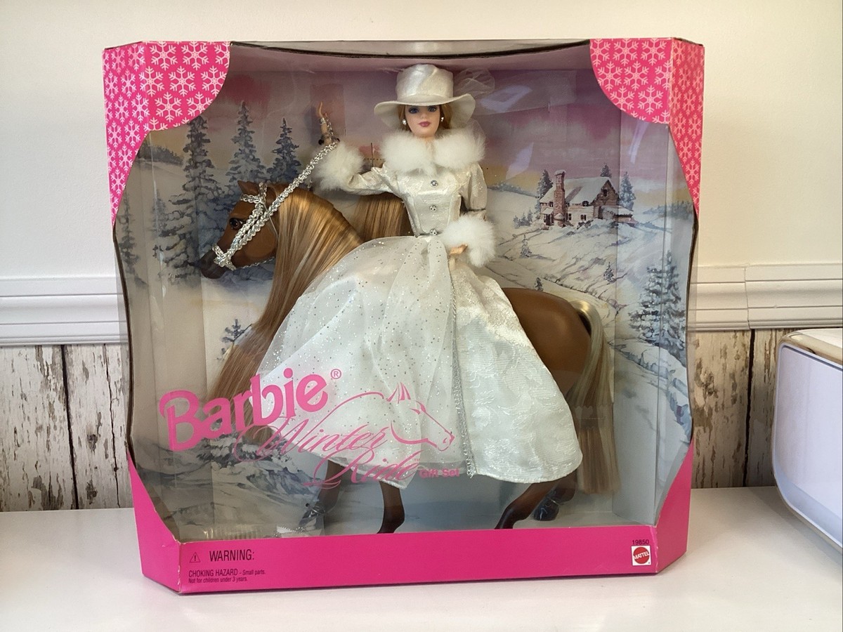 ■バービー　馬　ホースギフトセット　98年 Barbie WINTER Ride 1998 BARBIE WINTER RIDE GIFT SET - 19850 - ORIGINAL BOX UNOPENED
