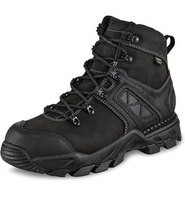 Irish Setter, Crosby, Men s, 6'', Non-Metallic Safety Toe Full Grain Leather Blac