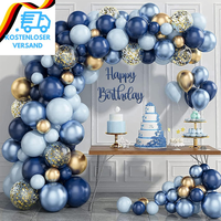 Luftballons Geburtstag Blau Gold, 133 StüCk Luftballons Blau Gold Und Konfetti B